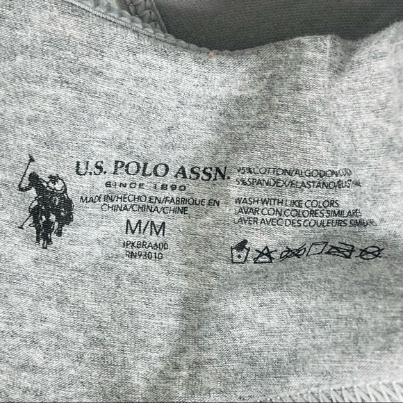 U.S. POLO ASSN. intimates Sports bra GREY WHITE Sporty bra formed cups NEW M - Picture 5 of 8